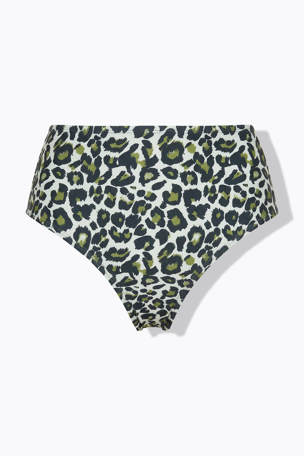 Stora storlekar Bikinitrosa i leopardmönster med hög midja och shaping-effekt, Dam, grön, storlek: 54, Polyester/Syntetfibrer/Elastan, Studio Untold