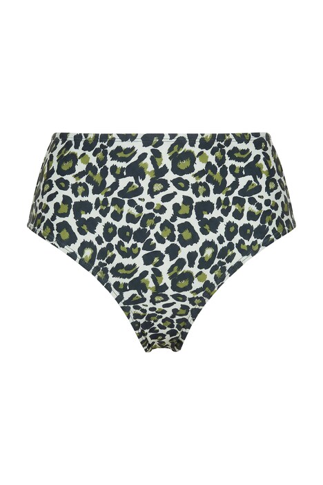 Spodní díl bikin, leopardí vzor, vysoký pas, tvarující