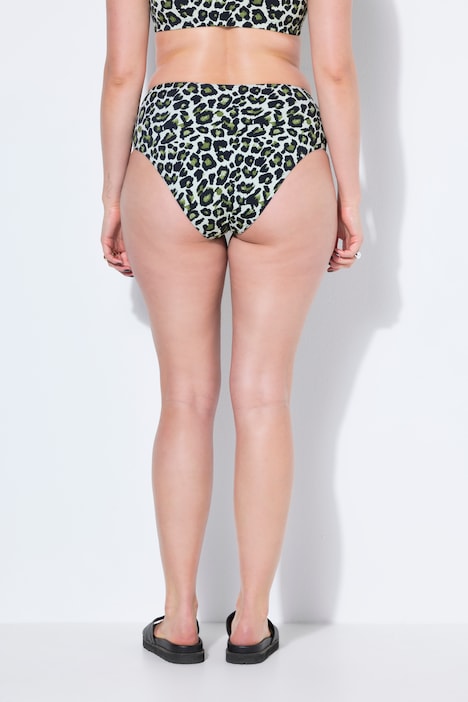 Slip de bikini, braguitas, colorido estampado de leotardo, cintura alta, moldeador