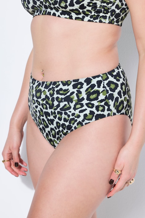 Slip de bikini, braguitas, colorido estampado de leotardo, cintura alta, moldeador