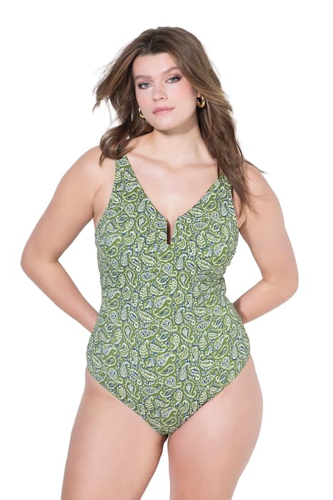 Plavky, rozparek u V-výstřihu, měkké košíčky