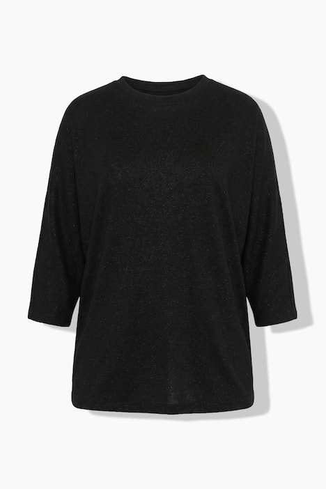 Trui, geruite structuur, glittereffect, opstaande kraag