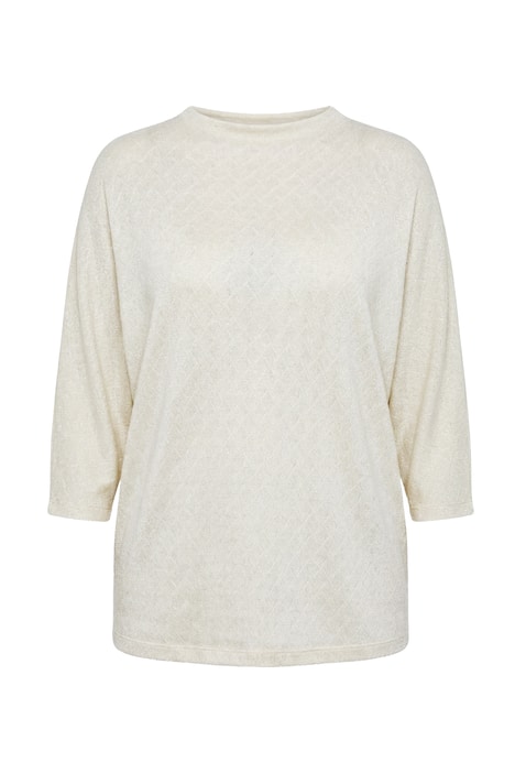 Svetr s kosočtverečkovou strukturou, třpytivým efektem a stojáčkem