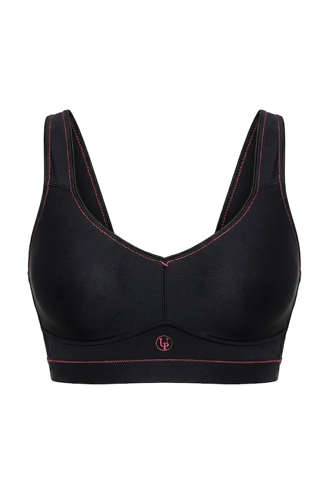 Sportovní podprsenka, ozdobné švy, bez měkkých košíčků, bez kostic, košíčky B–F