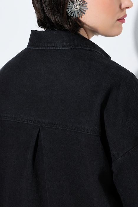 Jeansjacke, Ziersteinchen, Hemdkragen