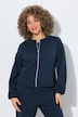 Sweatjacke, Ballonärmel, Rundhals, elastischer Saum
