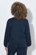 Sweatjacke, Ballonärmel, Rundhals, elastischer Saum