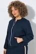 Sweatjacke, Ballonärmel, Rundhals, elastischer Saum