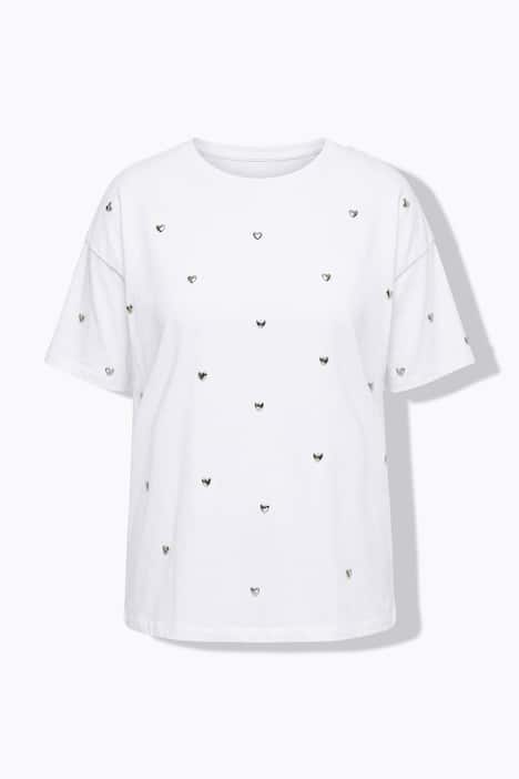 T-Shirt, oversized, Hearts-Nieten