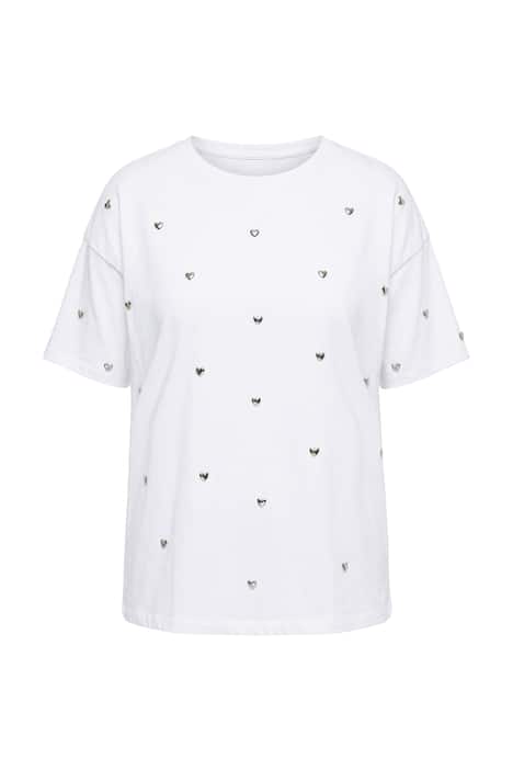 Tričko, oversize střih, s nýtky ve tvaru srdíček