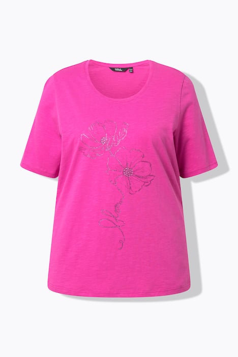 T-Shirt, Blüte, Classic, Rundhals, Halbarm