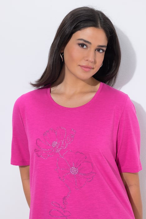 T-Shirt, Blüte, Classic, Rundhals, Halbarm