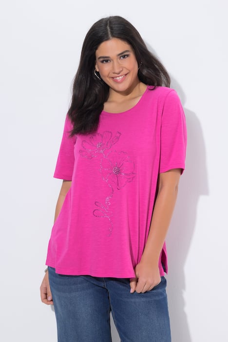 T-Shirt, Blüte, Classic, Rundhals, Halbarm