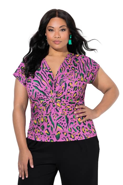 Top, nařasený, V výstřih, bez rukávů