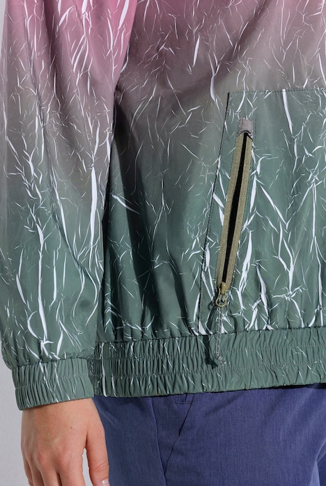 Funktionsjacke, Farbverlauf, Kapuze, wasserabweisend