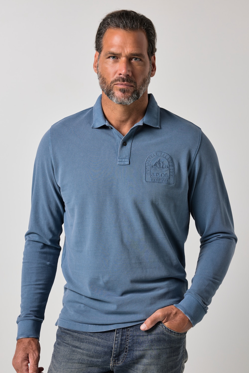 Poloshirt, Piqué, Langarm, Vintage Look, bis 8 XL