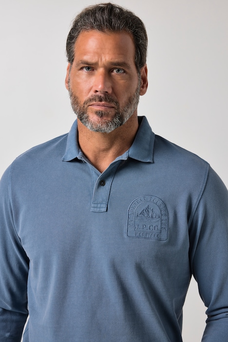 Polo en piqué, manches longues et style vintage - jusqu'au 8 XL