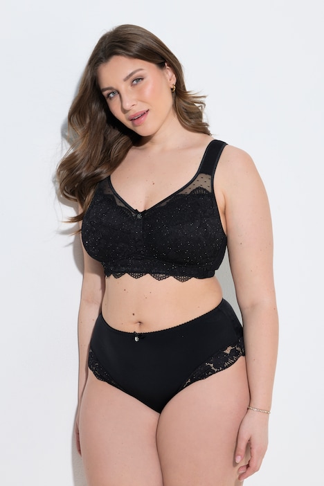 Soft-BH, Spitze, Pailletten, ohne Bügel, Cup C - F