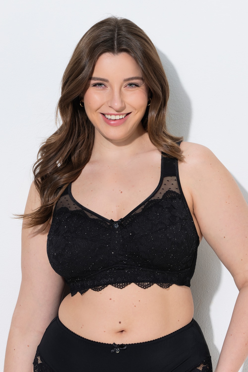 Soft-BH, Spitze, Pailletten, ohne Bügel, Cup C - F