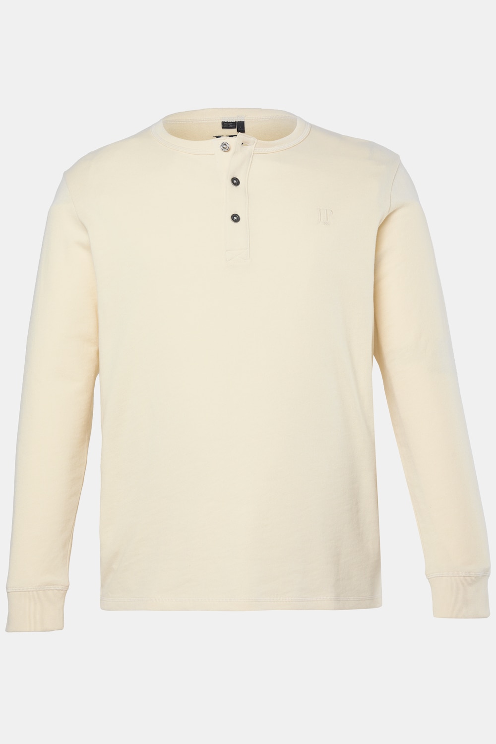 Henley, Langarm, Knopfleiste, bis 8 XL