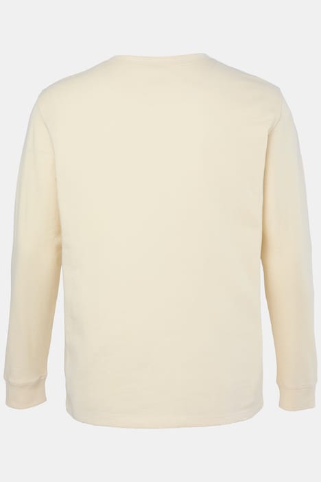 Henley, Langarm, Knopfleiste, bis 8 XL