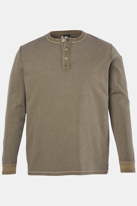 Henley, Langarm, Knopfleiste, Vintage Look, bis 8 XL