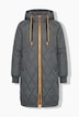 Long-Steppjacke, Kapuze mit Teddy