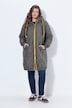 Long-Steppjacke, Kapuze mit Teddy