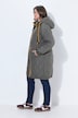 Long-Steppjacke, Kapuze mit Teddy
