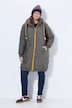 Long-Steppjacke, Kapuze mit Teddy