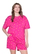 Pyžamo, krátká dvoudílná souprava, potisk srdíček