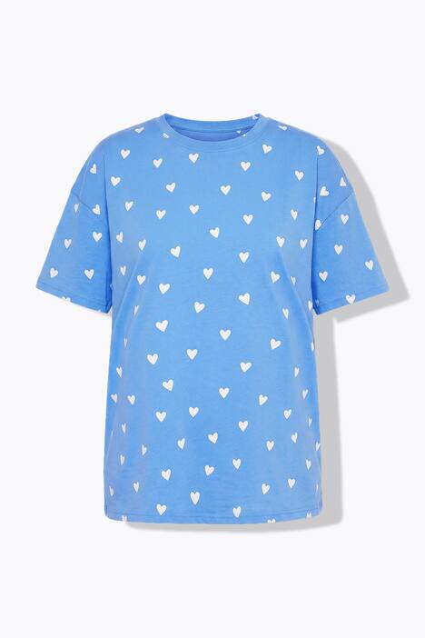 Pyjama, kurzer Zweiteiler, Hearts-Print