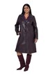 Leder-Swingermantel, A-Linie, Reverskragen, Langarm