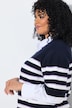 Pullover, Streifen, Rundhalsausschnitt, Halbarm