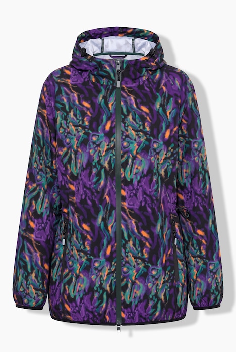 Regenjacke, Blüten, wasserdicht, Kapuze, 2-Wege-Zipper