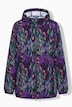 Regenjacke, Blüten, wasserdicht, Kapuze, 2-Wege-Zipper