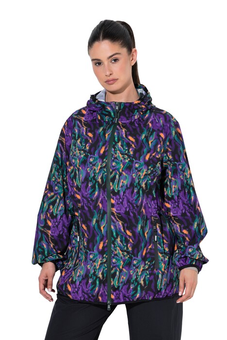 Regenjacke, Blüten, wasserdicht, Kapuze, 2-Wege-Zipper