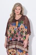 Blouse oversize en tulle, top opaque en jersey et motif floral