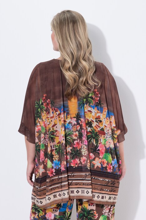 Blouse oversize en tulle, top opaque en jersey et motif floral