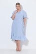 Robe en mousseline, longueur midi et manches courtes, volants