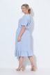 Robe en mousseline, longueur midi et manches courtes, volants
