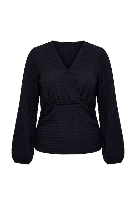 Tričko, pohodlný volný střih, strukturovaný žerzej, balónkové dlouhé rukávy