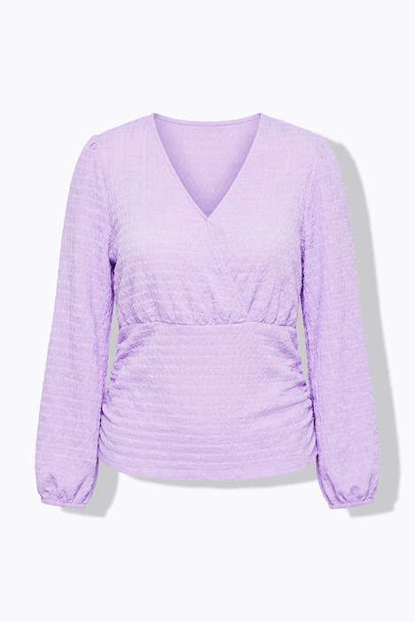 T-Shirt, bequeme Passform, Strukturjersey, Ballon-Langarm