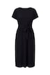 Žerzejové šaty, midi délka, nařasení s páskem na zavazování