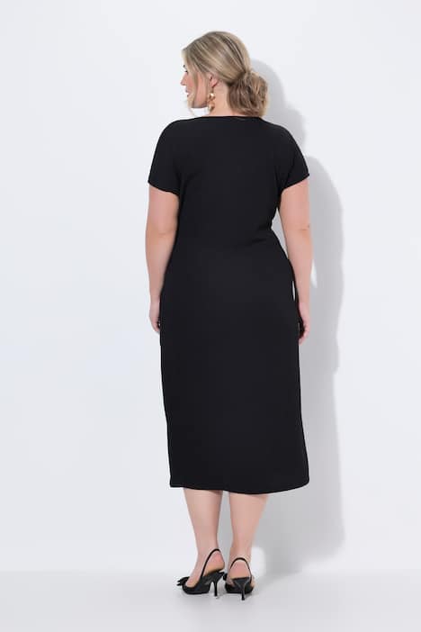 Jerseykleid, Midilänge, Drapierung mit Bindeband