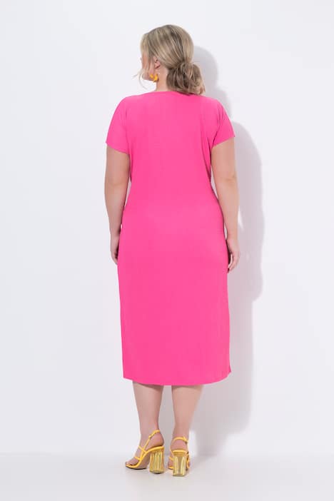 Jerseykleid, Midilänge, Drapierung mit Bindeband