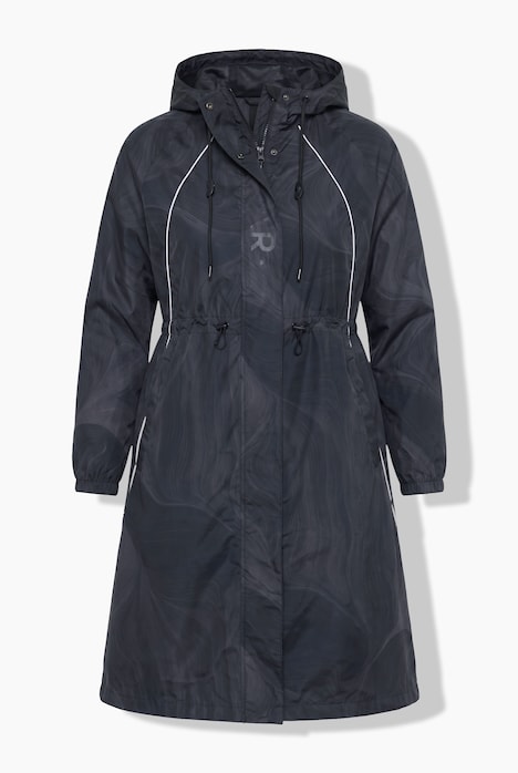 Parka de pluie imperméable, capuche et fermeture à glissière à double sens