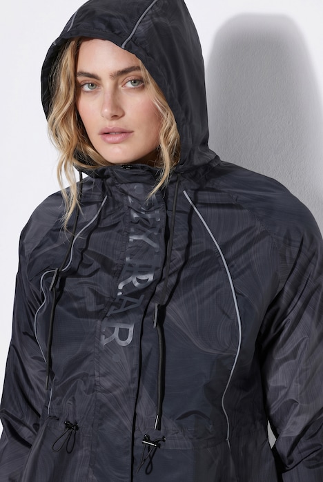 Parka de pluie imperméable, capuche et fermeture à glissière à double sens