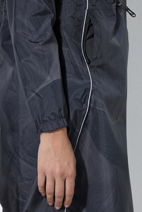 Parka de pluie imperméable, capuche et fermeture à glissière à double sens