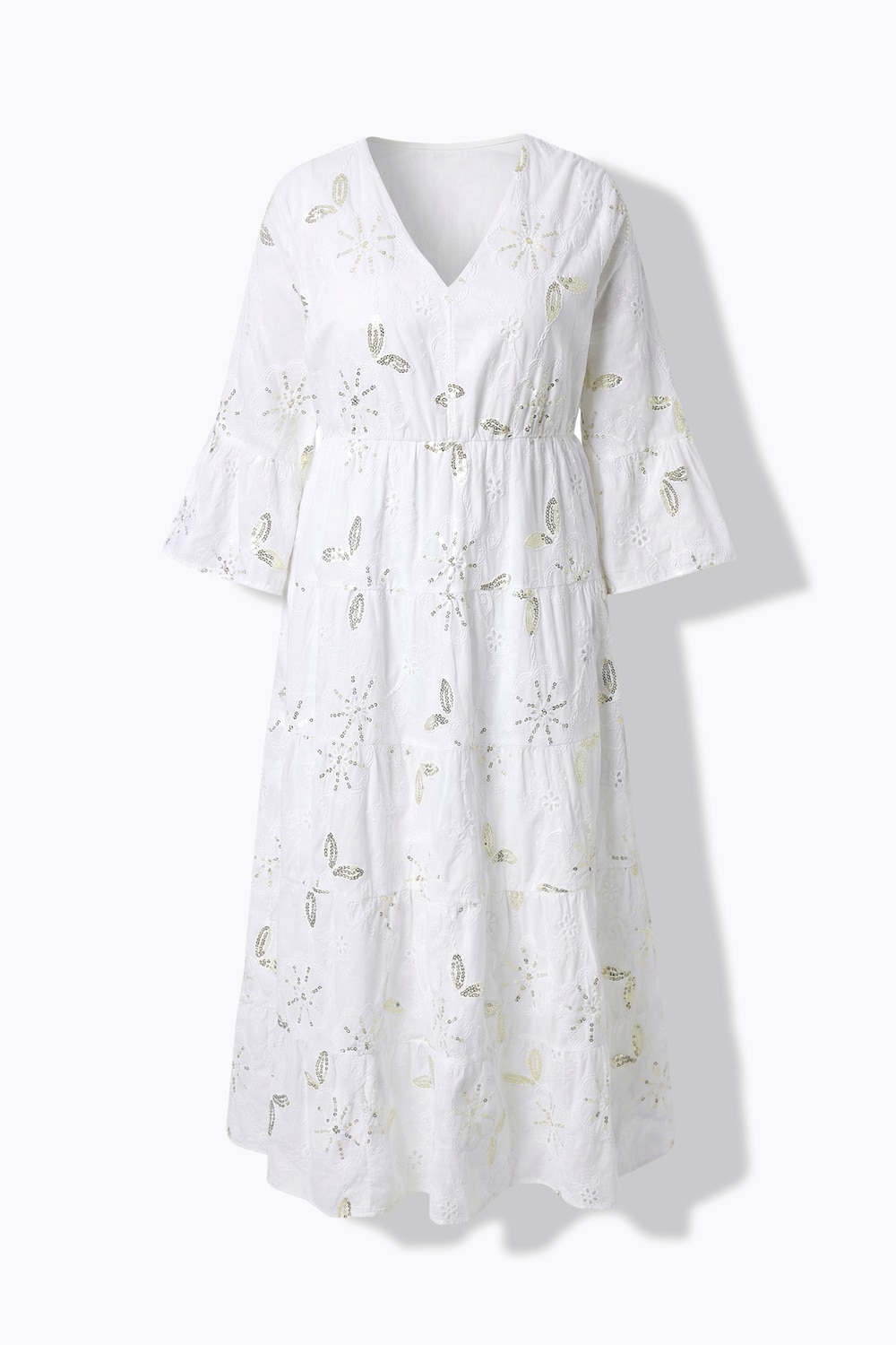 Maxi-jurk, A-lijn, boho-stijl, 3/4-mouw